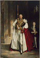 John Singer Sargent, Charles Stewart, Sixth Marquess of Londonderry, Carrying the Great Sword of State at the Coronation of King Edward VII, August, 1902, and Mr. W. C. Beaumont, His Page on That Occasion, 1904