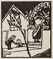 Gabriele Münter, Watering Plants, 1912