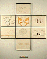 Mike Kelley, Symmetrical Sets: Splitting All, Two Buttocks, Ass Insect, Two Hemispheres, Two Mounds, Compound Eye, Two Tents, Red Reefs, 1982–83
